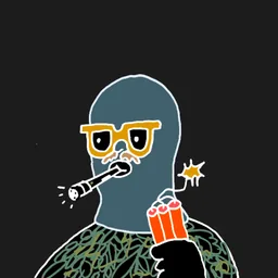 Background: gray · Body: Real Tree · Eyes: Mustache Combo Ylw · Hand: Dynamitev2 · Mask: Blue Mask · Mouth: Flashlight Robber #278