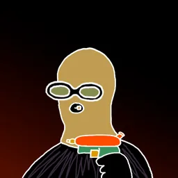 Background: dark heat · Body: Anti Slip · Eyes: Vision Enhancer Olv · Hand: Watergun · Mask: Yellow Mask · Mouth: Gold Robber #2778