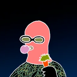 Background: dawn · Body: Real Tree · Eyes: Vision Enhancer Olv · Hand: Carrot · Mask: Peach Mask · Mouth: Purple Gum Robber #348