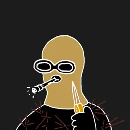 Background: gray · Body: Sensory Thorns · Eyes: Vision Enhancer Blk · Hand: Flint · Mask: Yellow Mask · Mouth: Flashlight Robber #417