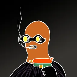 Background: dusk · Body: Anti Slip · Eyes: Aviator Ylw · Hand: Watergun · Mask: Orange Mask · Mouth: Chronic Smoke Robber #3750