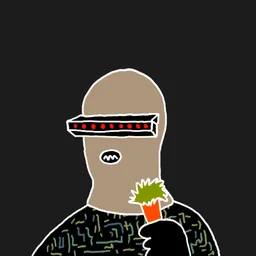 Background: gray · Body: Digital Camo · Eyes: Sound Sensor · Hand: Carrot · Mask: Dusk Mask · Mouth: Doubt Robber #4236